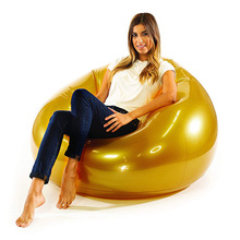 工厂直供充气金色懒人沙发足球沙发PVC沙发可折叠充气凳 球形沙发