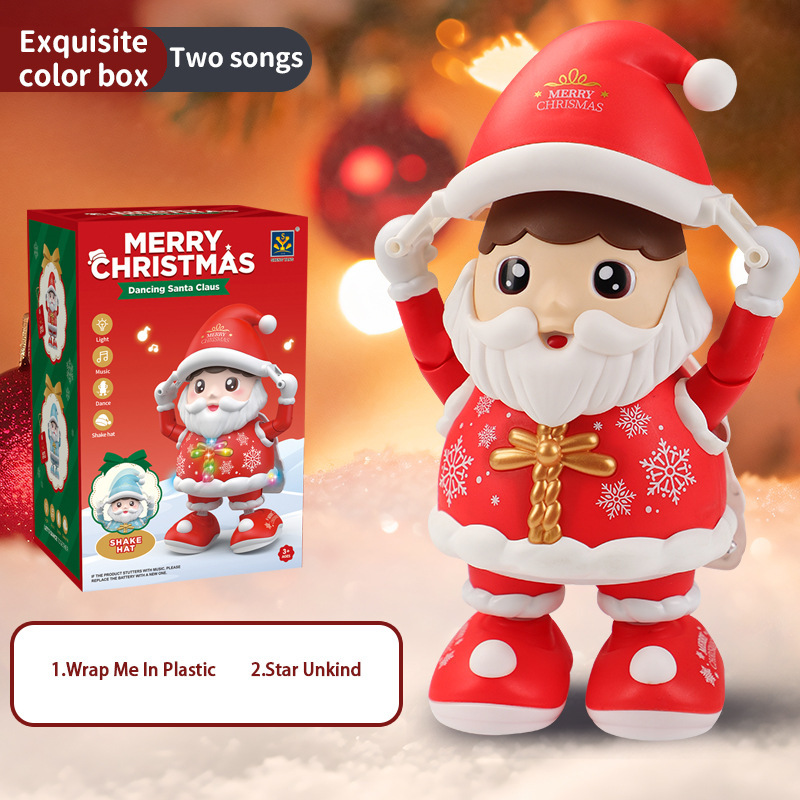 Juguetes de Santa Claus eléctricos transfronterizos con música luces oscilantes niños Navidad navideña decoración de atmósfera