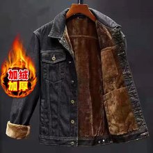 2023工装牛仔外套男秋冬复古加绒灰色大口袋休闲潮流痞帅宽松夹克