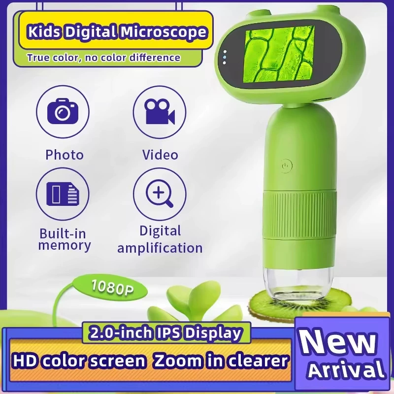 Трансграничное обучение детей HD цифровой микроскоп домашний детский портативный электронный микроскоп оптом