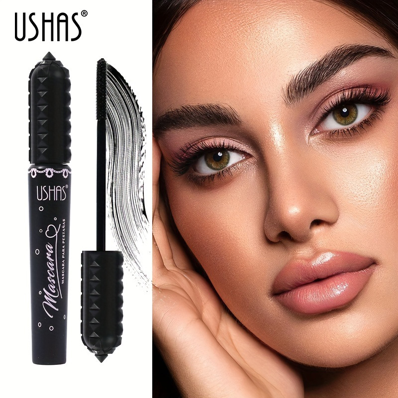 Mascara de belleza de punto caliente transfronterizo USHAS, maquillaje impermeable y sin manchas, peinado tridimensional, rizado grueso