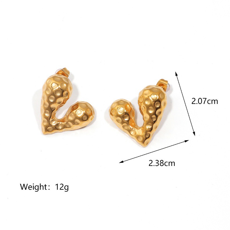 25g Weight PVD Coated Gold Plating Process 304 Stainless Steel Ear Needle Material Real Gold Plated Plating Material Ear Studs Classification Butterfly Backs Ear Cap Type 1 Pair Quantity Holiday, Daily Occasion 304 Stainless Steel Material Heart Shape Pattern All Seasons Season Women's Gender Plating Design Elegant, Cute Style 1 Pair Elegant Cute Heart Shape Plating 304 Stainless Steel 18K Gold Plated Butterfly Backs Ear Studs 10