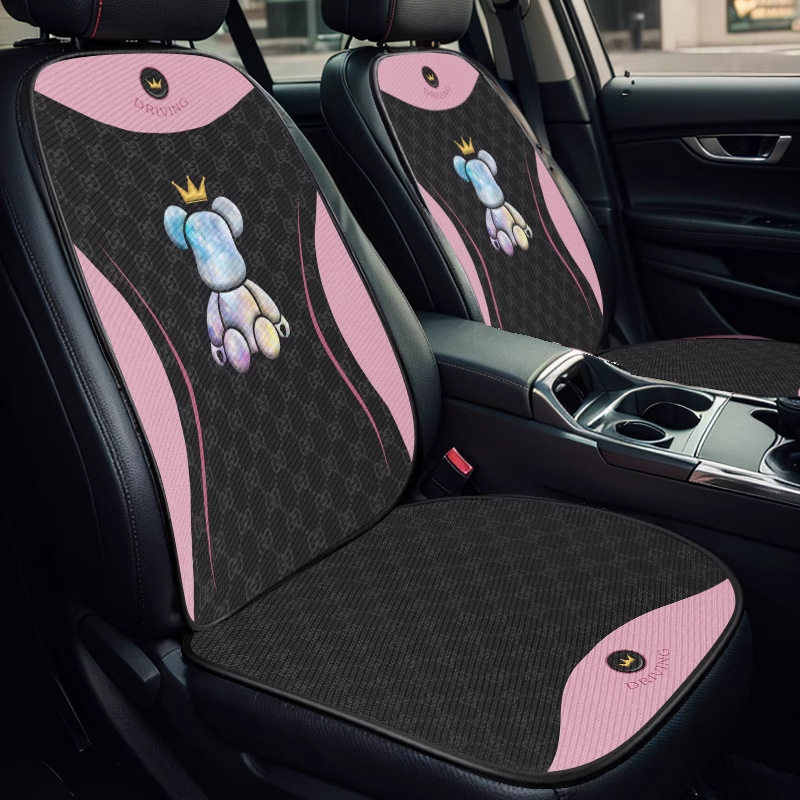 Car Seat Cushion, Universal Seat Cover for All Seasons, Simple Cartoon Half-Pack Seat Cushion, Non-Slip, Breathable Rear Single-Piece Seat Cushion