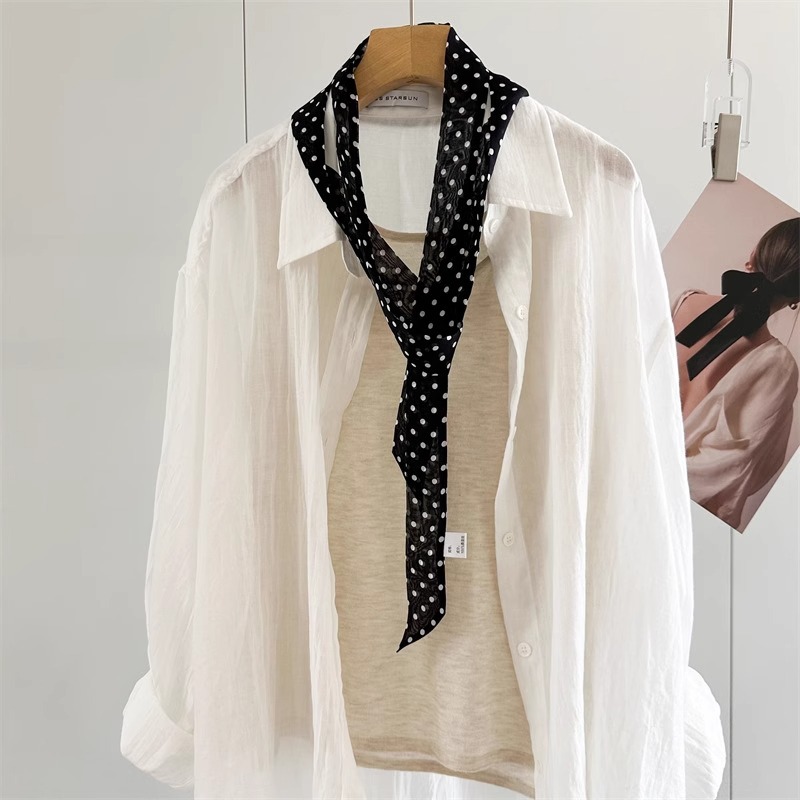 Cinta de seda 100% morera, punto de onda, cinta estrecha, cinta para el cabello de seda, cinta para el cuello de primavera y verano, bufanda de seda de alta calidad, bufanda