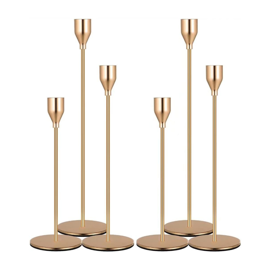 Vela de estilo europeo, candelabro, mesa de comedor, cena romántica a la luz de las velas, decoración de tres piezas, decoración de galvanoplastia de boda