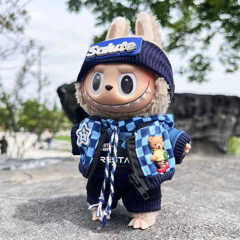블루 애니메이션 격자 무늬 세트