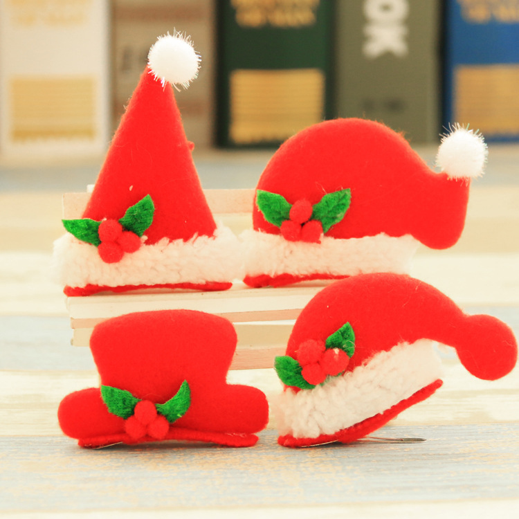 Jin Ming Guan nuevo producto de decoración de Navidad LED con lámpara sombrero de Navidad abrazadera para el cabello BB abrazadera para el cabello una variedad de opciones image 1