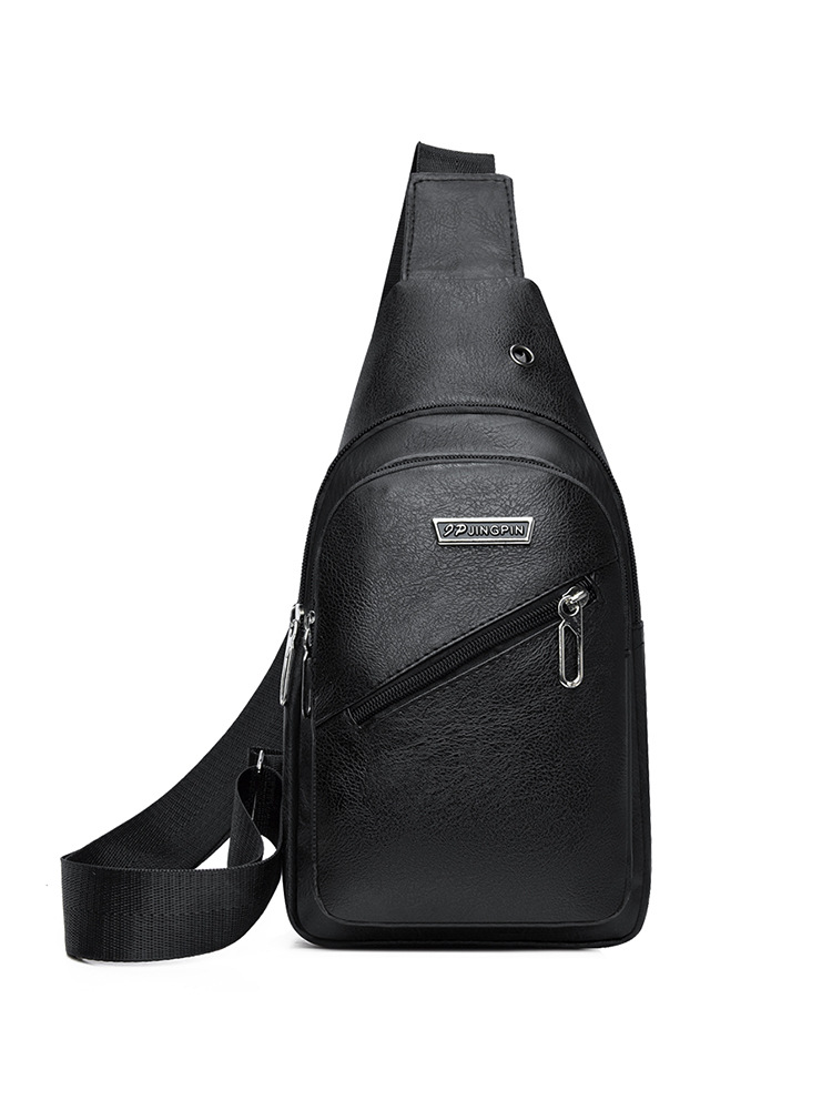 2024 bolso de pecho de cuero suave PU simple bolso de hombro a prueba de agua bolso de mochila de negocios casual al por mayor