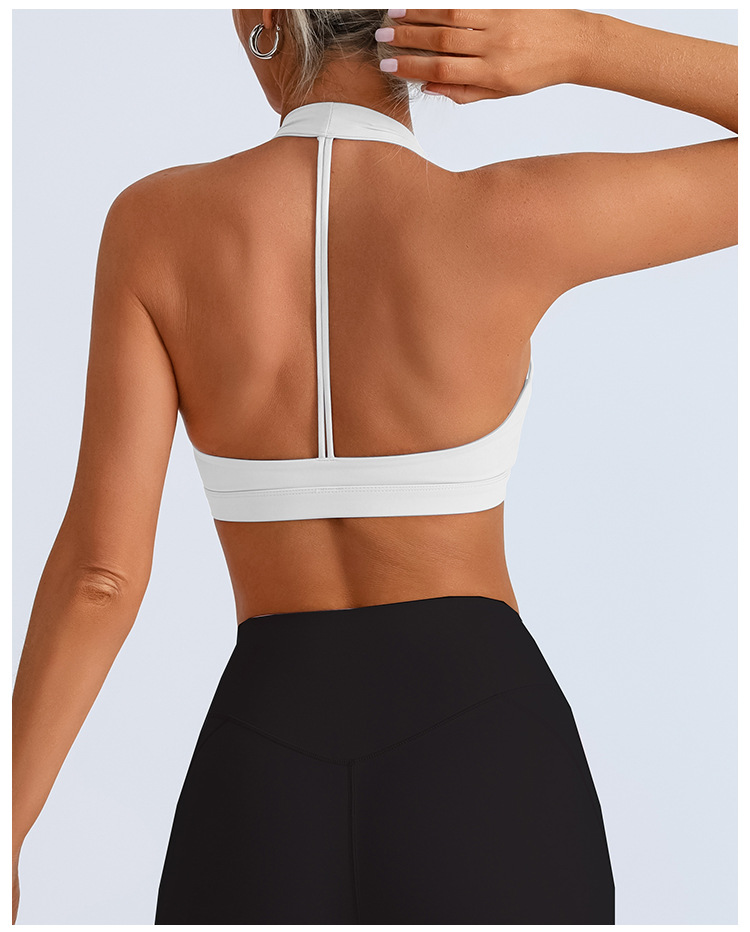 Sujetador de fitness deportivo europeo y americano transfronterizo para mujer con almohadilla para el pecho, espalda hermosa, chaleco de entrenamiento de carrera de yoga de secado rápido de alta elasticidad, bra