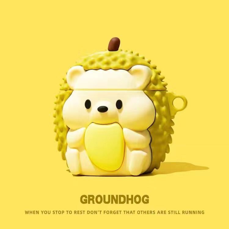 Creative Cute Hedgehog Durian AirPods1/2 Generation Protective Cover Pro2 Generation Apple Bluetooth Headset 3 Generation Soft