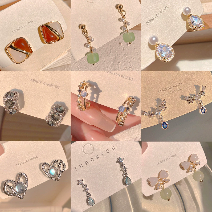Серебряная игла, универсальные маленькие серёжки, проба 925 серебро, простой и элегантный дизайн
