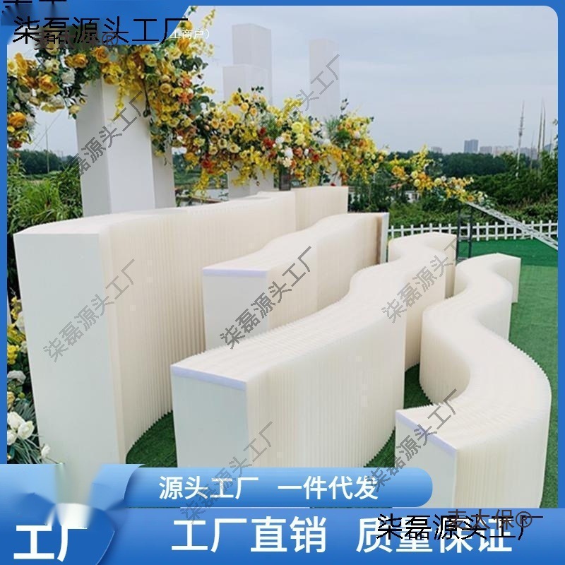 创意展示台多功能伸缩折叠纸展示架落地陈列架瓦楞纸凳纸质麦太保