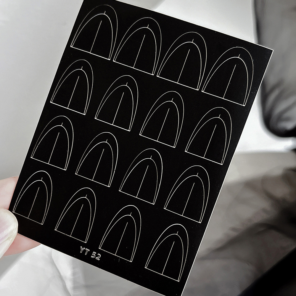 Classic deep U mid-line French nail art stickers fine line auxiliary stickers with adhesive nail decoration wholesale