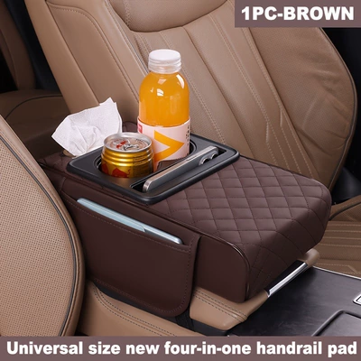 universal car armrest box pad, Armrest box pad - brown-armrest-box-mat