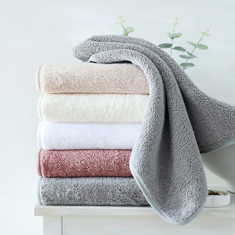 Cotton Towel 40X80Cm 200g Hotel Xinjiang Long-Staple Cotton Thickeneded and Enlarged Pure Cotton Towel Absorbent Edge