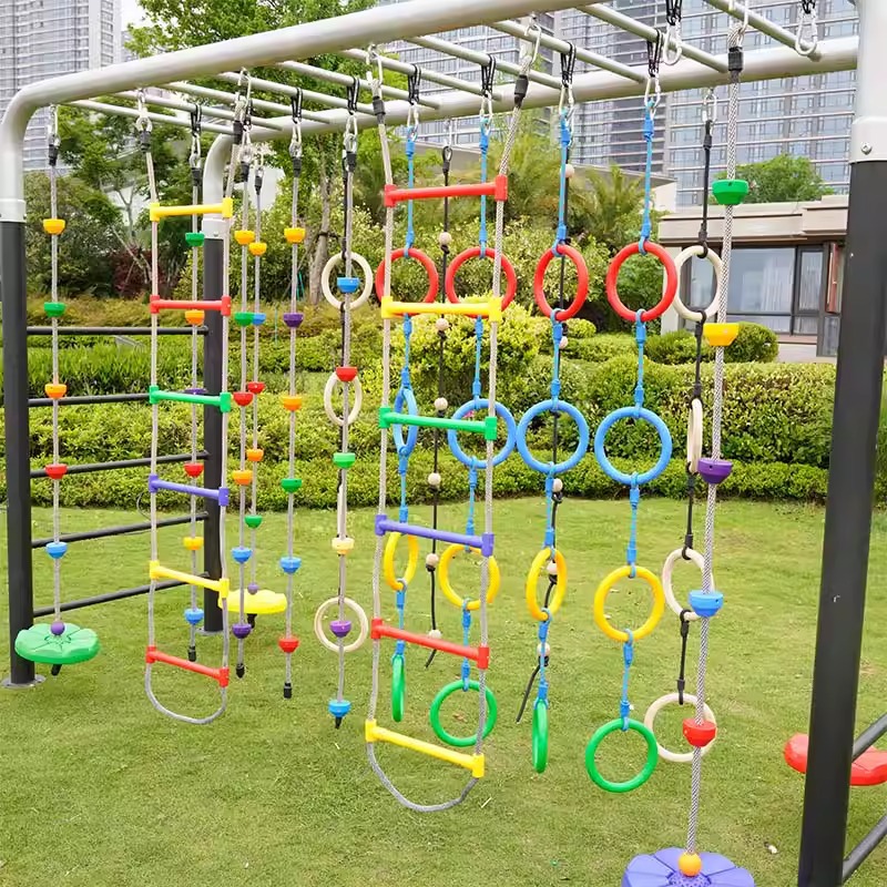 juguetes al aire libre colgantes colgantes escaleras de escalada de cuerda colgantes escaleras de cuerda colgantes equipos de entrenamiento físico de jardín de infantes para niños