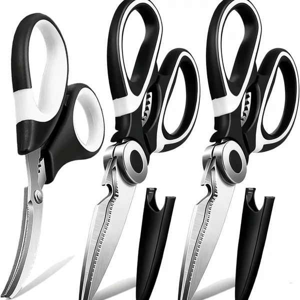 Cross-Border Hot-Selling In-Stock Panda Scissors Set for Cutting Seafood, Stainless Steel Heavy-Duty Chicken Bone Scissors, Kitchen Household Bone-Cutting Scissors