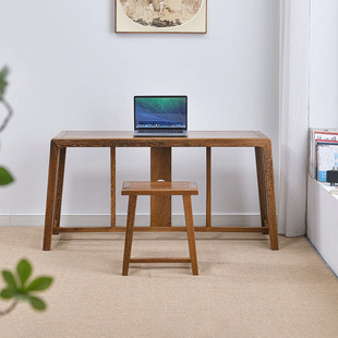 Mahogany Furniture Chicken Wings Wood Table Two-Piece Chinese Solid Wood Desk Painting Guqin Table Stool Guzheng