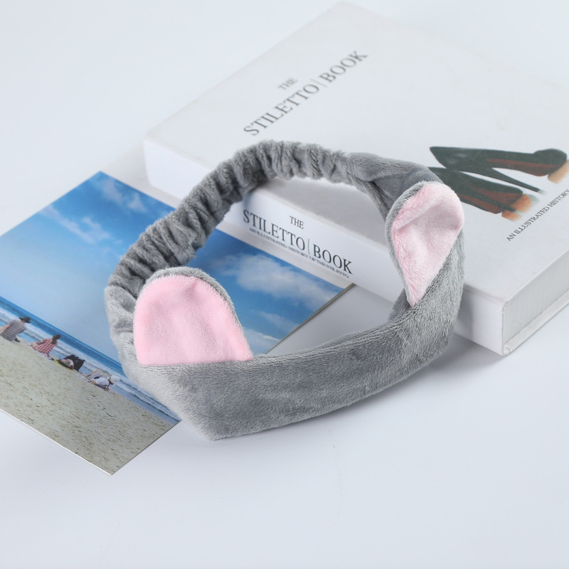 Fábrica de suministro directo coreano dulce ultra suave damas orejas de gato cinturón de cabello de maquillaje lindo lavar la cara cinturón de cabello de deporte cinturón de cabeza