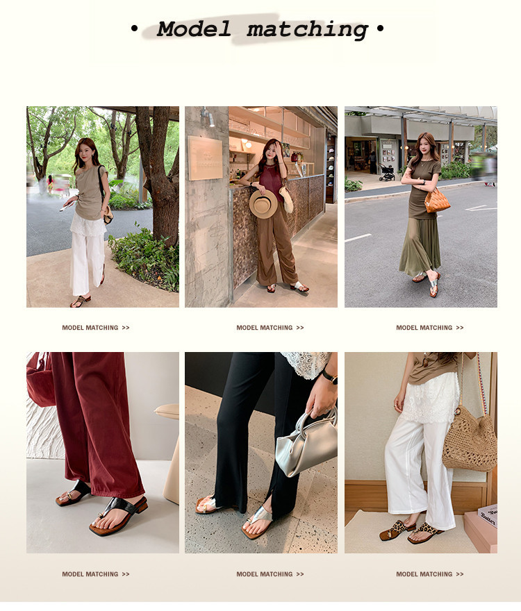 Dép xỏ ngón nữ họa tiết da báo retro khóa kim loại đế bệt — màu be, in da báo, đen, bạc chi tiết 5