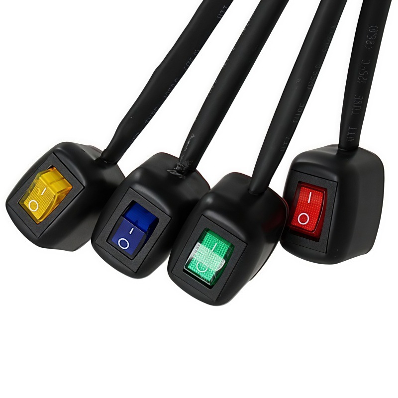 Car paste switch rocker rocker switch punch-free switch wire length 60cm with light switch