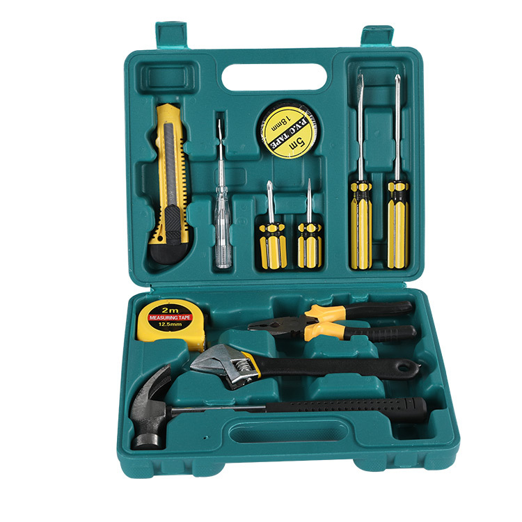 Caja de herramientas de repuesto doméstica montada en automóviles grupo de mantenimiento manual de hardware llave de cinta eléctrica martillo pinza conjunto