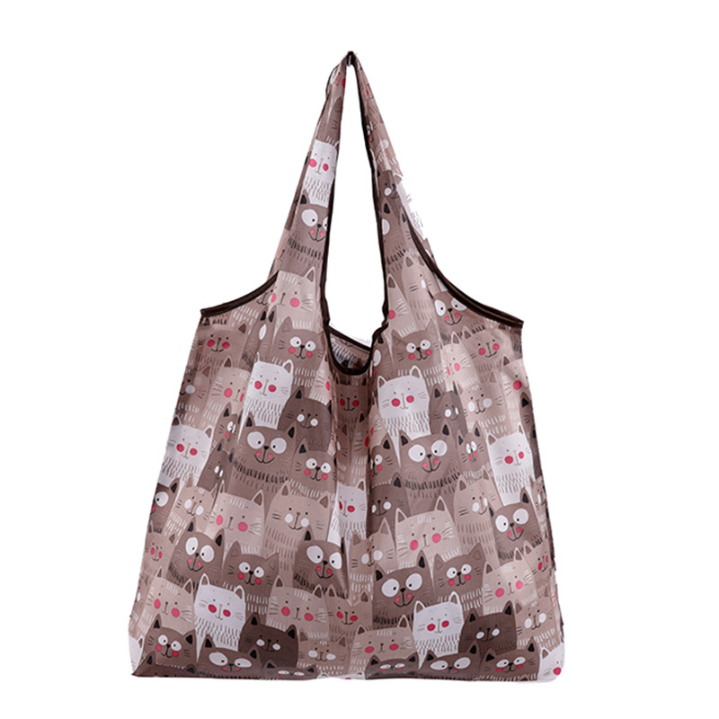 En stock gran bolsa de poliéster color Flip bolsa de protección del medio ambiente bolsa de compras supermercado plegable bolsa de compras plegable bolso portátil