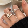 South Korean small goods, design universal minimalistic ring with pigtail, zirconium, jewelry, trend of season