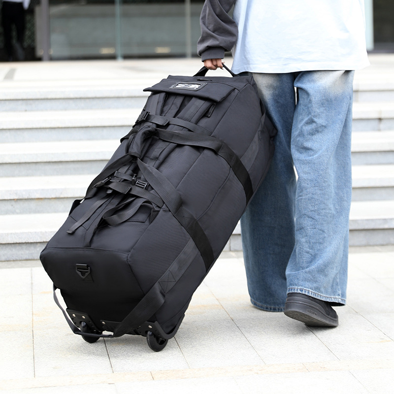 リュックサック大容量アウトドア旅行リュックサック荷物袋手提げ旅行カバンホイール付き折りたたみキャンプ収納カバン