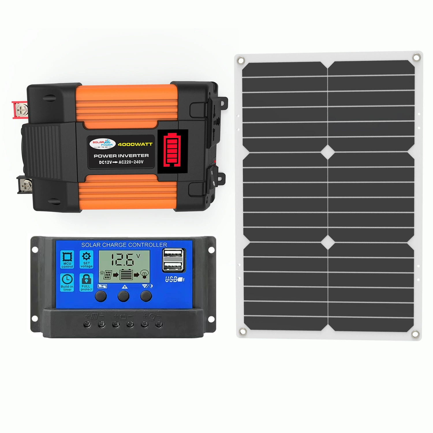 Set solar-powered, controller, 300W, 500W, 12v, 220v, 110v, 18W