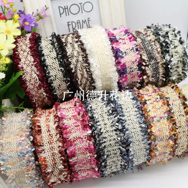 厂家现货批发新款牙刷毛织带花边 韩国小香风系列 发饰品服装辅料