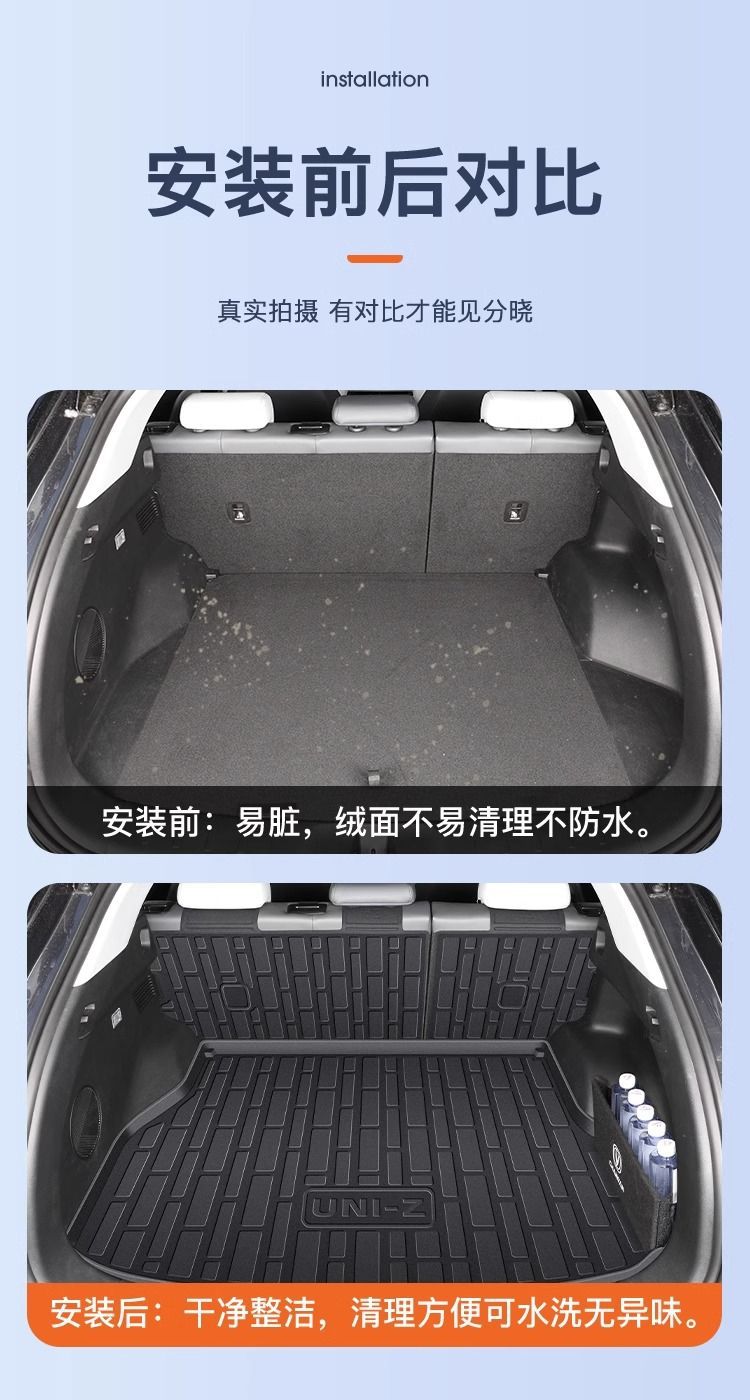 Suitable for Changan UNIZ Trunk Mat 25 TPE Encircled Hybrid Trunk Mat Automotive Interior