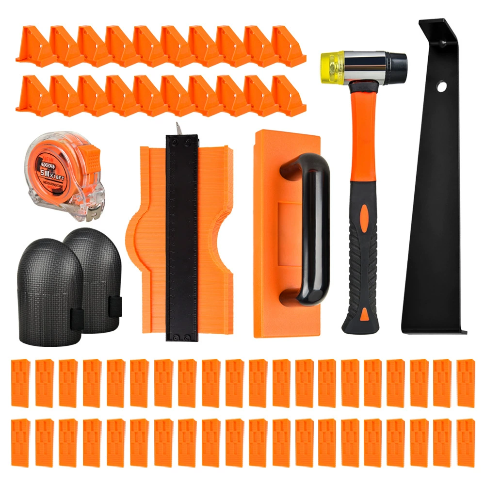 107 штук комплект инструментов для монтажа деревянного пола резиновый молоток