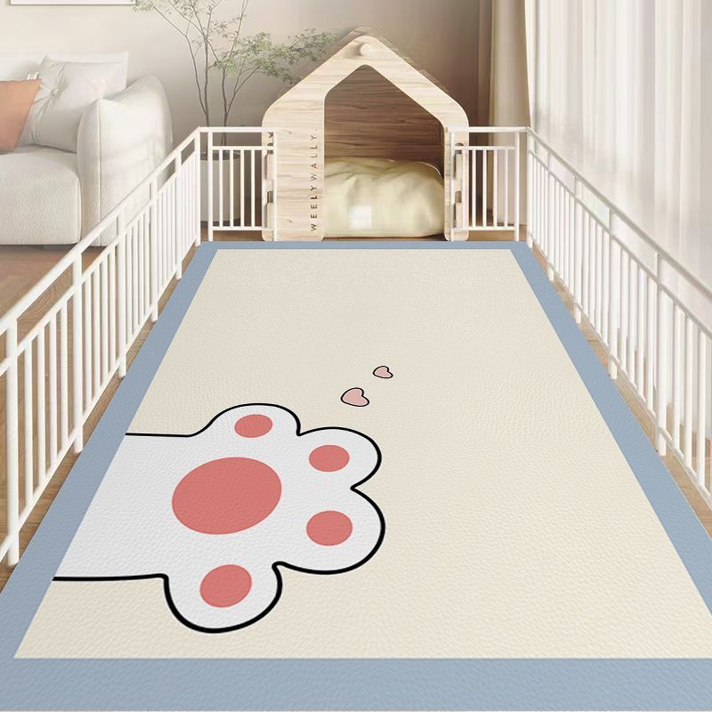 漫画の清潔なペットマットPVC防水尿止めフェンスマット無料猫犬の食事マット|undefined