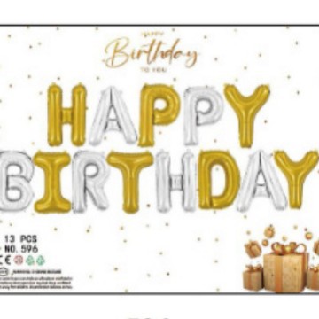 16 pulgadas película de aluminio inglés letras de cumpleaños globo HB feliz cumpleaños set de globo decoración de fiesta de cumpleaños