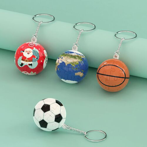 Cross-border Kids' Educational Christmas 3D Puzzle Ball: Fun Interlocking Soccer & Basketball Mini Pendant Building Block Toy