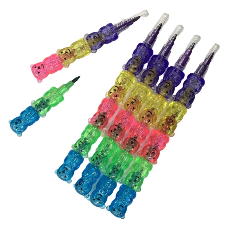 Фабрика оптом творческие канцелярские мультфильм студент вырезать бесплатно медведь 5-цвет граффити карандаш начальной школы студент приз оптом