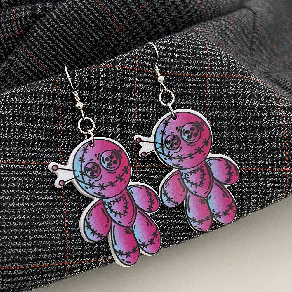 1 Pair Halloween Fashion Skull Enamel Alloy Drop Earrings display picture 5