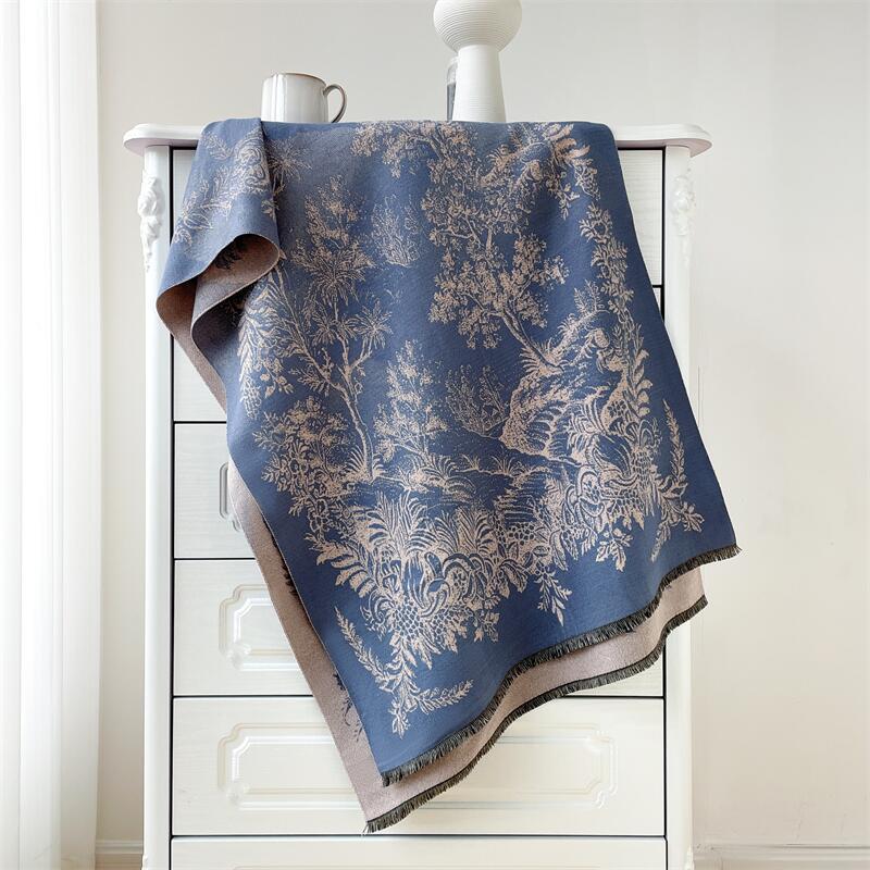 Autunno e inverno nuovi dipinti di paesaggi elegante moda sciarpa scialle lusso donna imitazione cashmere caldo collo_voghion.com