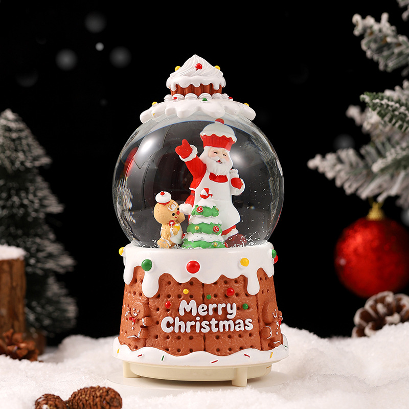 Una variedad de regalos de decoración de Navidad Navidad iluminante bola de cristal caja de música ventana diseño de velas lámparas de viento árbol de Navidad