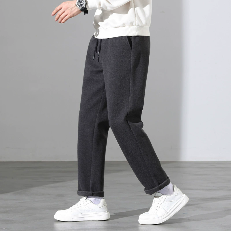 Зимние Толстые мужские повседневные брюки без глажки, брюки против морщин, мужские свободные брюки в Корейском стиле