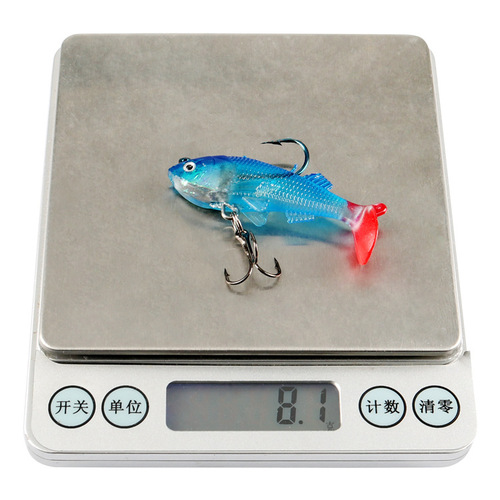 Soft bait soft bait T-tail luminous color bionic bait fish bait wholesale fake bait double hook package lead fish Luya bait