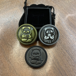Edc Hand-Pushing Coin Simulation Toy Panda Biscuit Oreo Model Artifact Creative Decompression Crap Coin