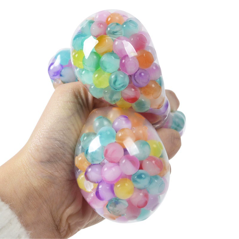 Трансграничные новые 6,0 стеклянные бусины без сетки вентиляционный шар TPR мягкая резиновая игрушка щепотка музыка радужные бусины декомпрессионный шар