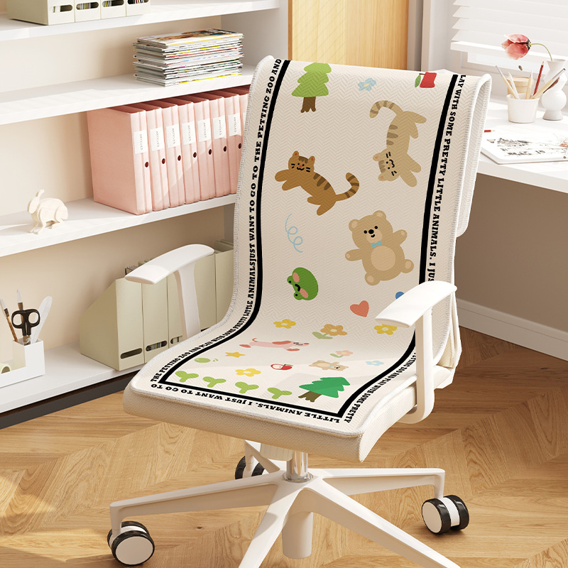 silla unida dormitorio antideslizante asiento cojín de asiento de oficina reclinable cojín de respaldo integral estudiantes lindos dibujos animados
