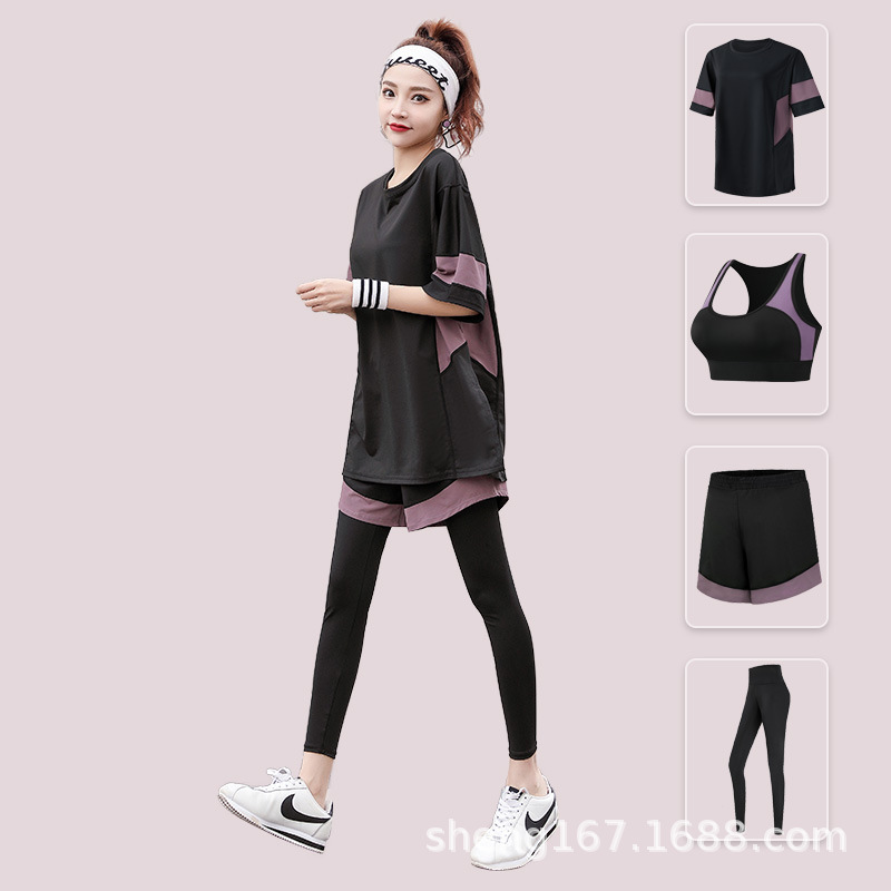 Plus-Size Fitness Yoga Sports Set for Women, Suitable for Plus-Size Women, Running, Polyester, Breathable [10 Pieces with Free Shipping]