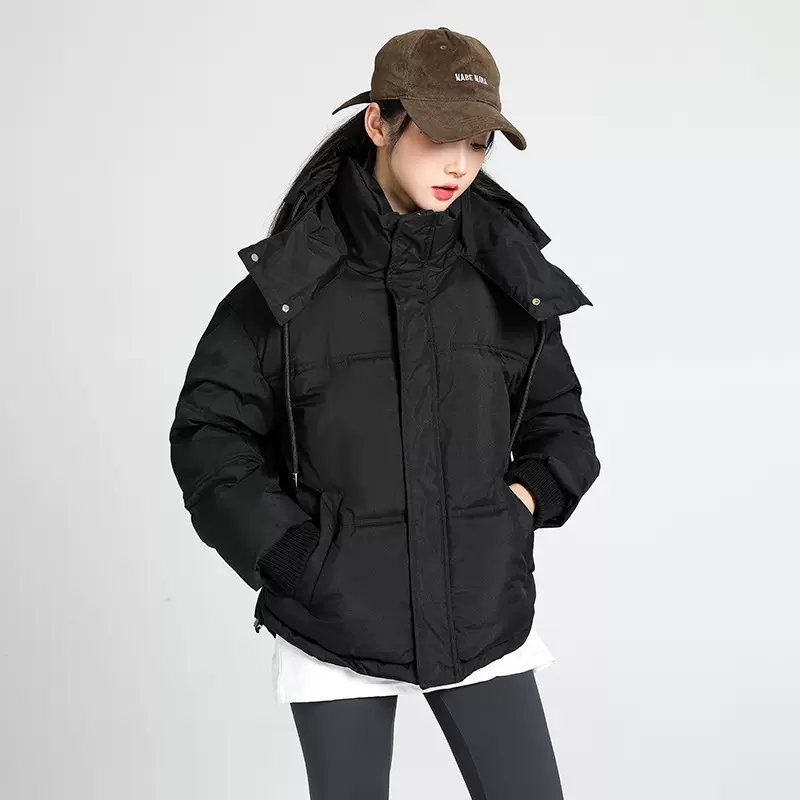 跨境专供冬季加厚棉服女短款韩版宽松面包服秋冬连帽棉衣保暖外套