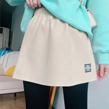 胖MM300斤秋冬大码高腰A字半身裙女ins风叠穿打底高腰屁帘短裙潮