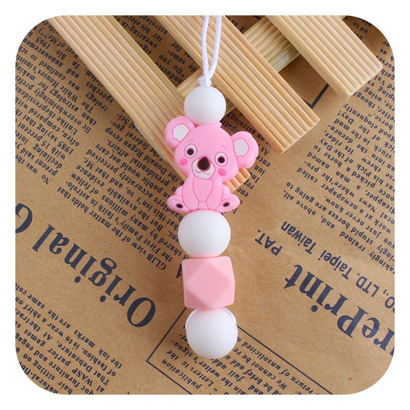 Bebé molar mordedor masticable colgante accesorios de joyería para niños mordedor palo dibujos animados silicona Koala teether collar