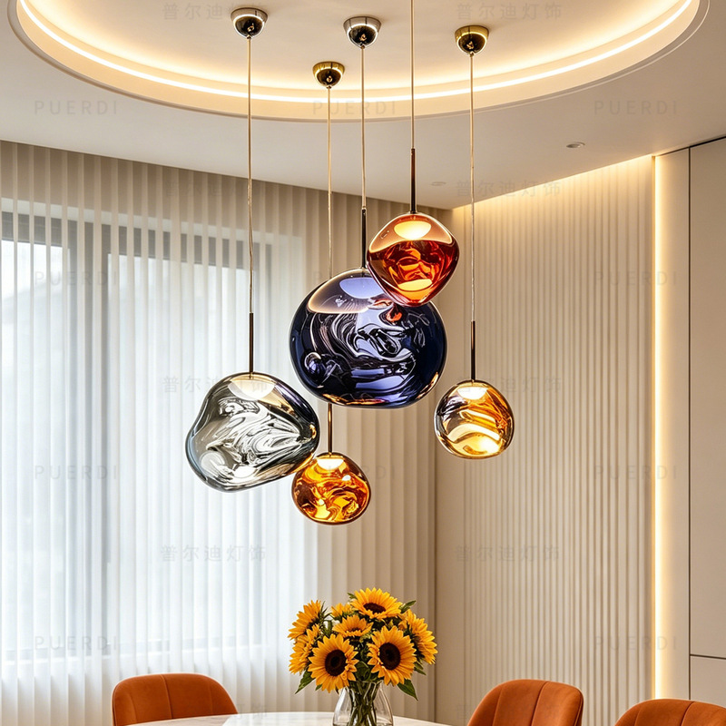 Italian Light Luxury Restaurant Bar Staircase Bedside Chandelier Designer Art Front Desk Commercial Creative Lava Small Chandelier
